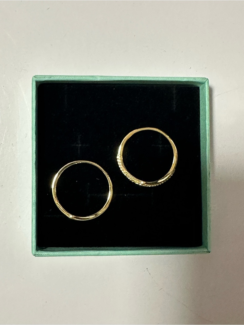 Gold‑Tone Chevron Stackable Rings — Set of 2